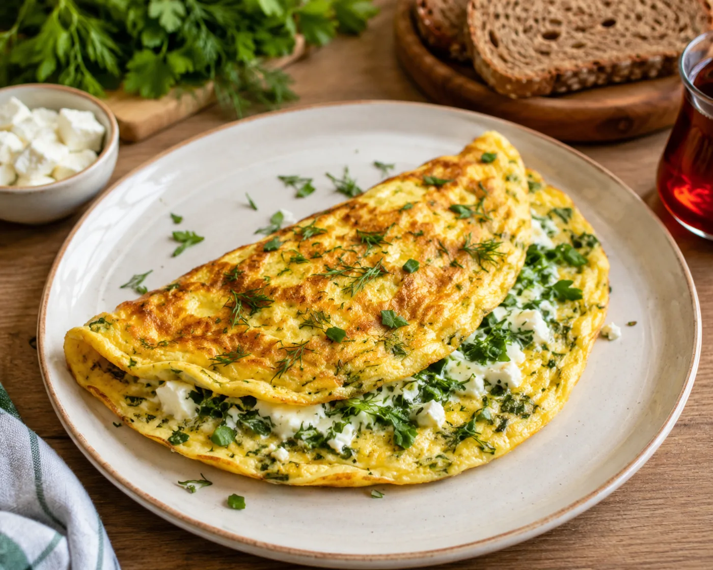 Otlu Peynirli Omlet
