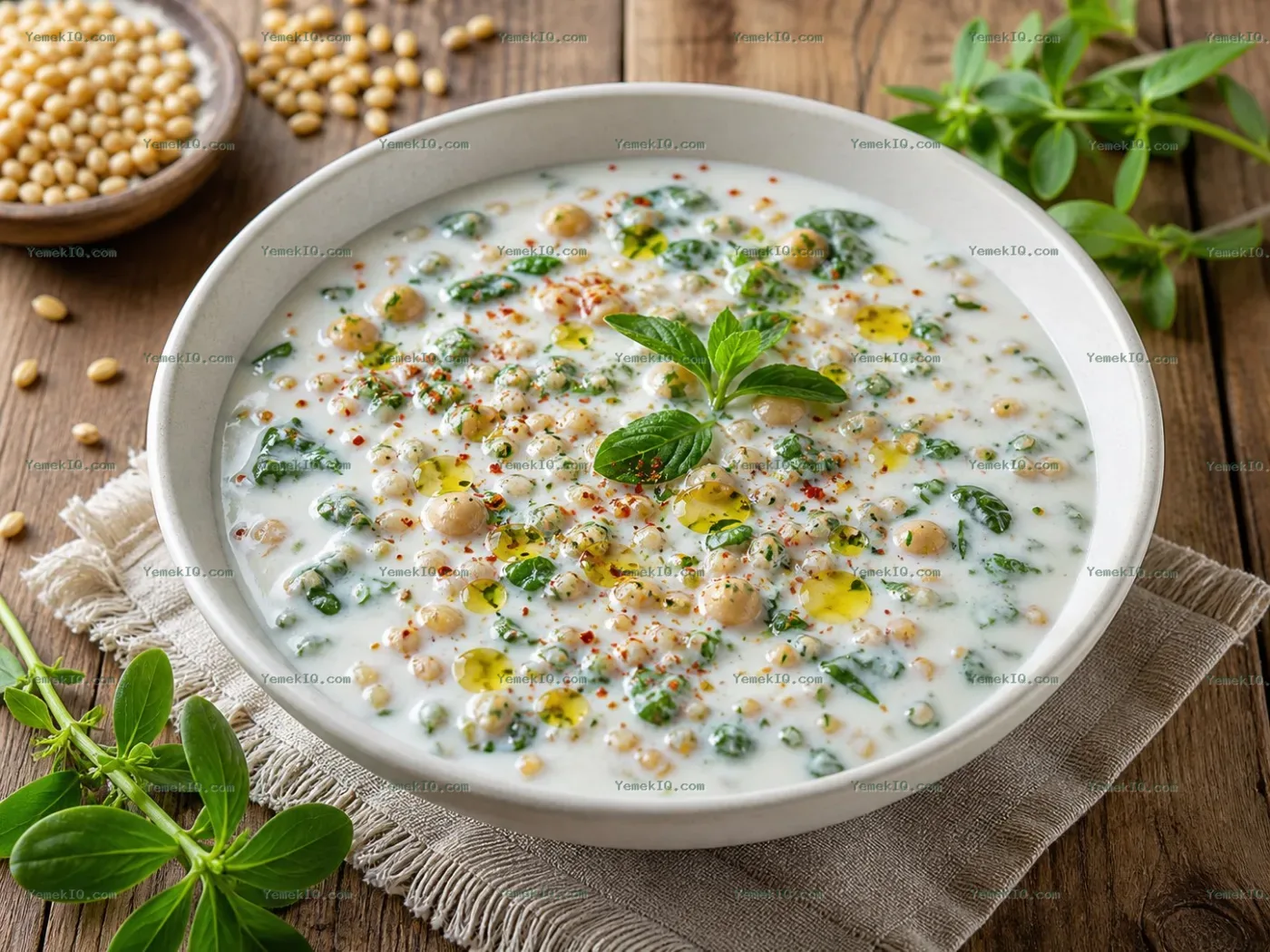 Buğdaylı Semizotlu Soğuk Ayran Aşı Çorbası
